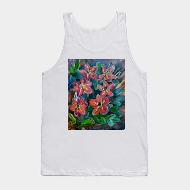 Abstract flowers in metallic paint Tank Top by kkartwork